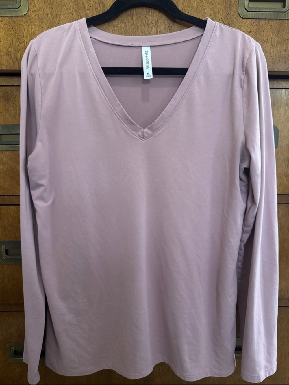 Zenana Outfitters Dusty Mauve V-Neck Long Sleeve Top